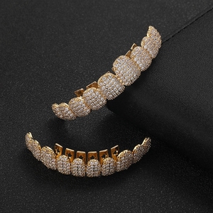 Joyas decorativas para dientes Hop Grillz, chapadas en oro y plata, con engaste de bisel, 0.1mm de grosor de chapado, tendencia para fiestas - Product Image 4