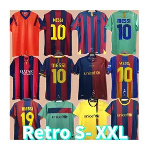 10 11 12 13 14巴塞罗那复古版足球球衣梅西·罗纳尔迪尼奥·哈维送货批发红色蓝色足球衫