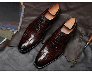 Venta caliente zapatos de hombre ropa de oficina zapatos de hombre de cuero de cocodrilo en relieve Original foram Sapato fiesta zapatos formales de lujo hombres - Product Image 1
