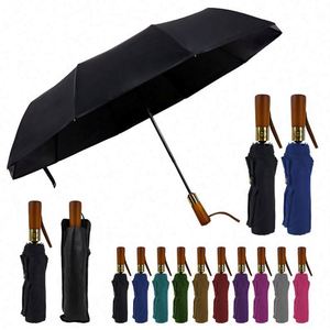 Parapluie pliable anti-vent de luxe personnalisé automatique avec lumières solaires - Product Image 2