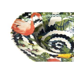 Assiettes à pâtes Excelsa Tropical Chic en céramique 28,5 cm alliant praticité et design, ensemble multicolore de 6 assiettes en céramique - Product Image 3