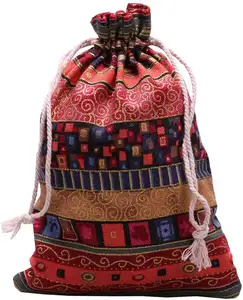 UFOGIFTサシェキャンディトラベル財布エスニックエジプト風コインジュエリーポーチ巾着コットンギフトバッグ