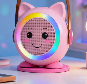 Pink Cat Portable Bluetooth <b>Speaker</b> With RGB <b>LED</b> Light Wireless Microphone Karaoke Use Rechargeable Battery Full-Range Audio 7 - Product Image 5