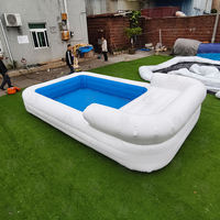 Piscine Gonflable Géante en PVC pour Fêtes Estivales, Piscine de Jardin Pliable Épaissie avec Pare-Soleil pour Enfants