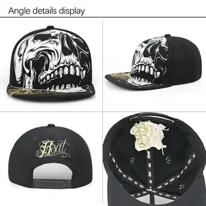 Custom Unstructured Flat Bill 5 Panel Hat Cotton Running Sports Baseball Embroidery Letters Logo Flat Top Fitted Snapback Cap
