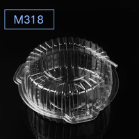 Emballage à clapet rond en plastique PET fruits couche de mousse jetable gâteau hamburger pain emballage boîte M312 314 316 318