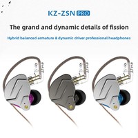 Écouteurs hybrides dynamiques à armature KZ-ZSN PRO, basses profondes, métalliques, filaires, intra-auriculaires, avec télécommande, câble de 3,5 mm, longueur de câble de 120 cm, HiFi