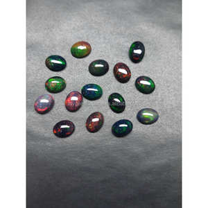 Opale noire éthiopienne naturelle de qualité AAA, cabochon ovale 6*8 avec jeu de couleurs pour la fabrication de bijoux, prix de gros - Product Image 4