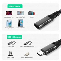Cable Adaptador de Extensión USB 3.1 Gen2 Tipo C Macho a Hembra Xput de 10 Gbps 4K 60 Hz para Transferencia de Datos y Video, Compatible con Laptops USB Tipo C