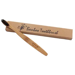 Environment Friendly Charcoal Bristles Adult Bamboo Toothbrushes