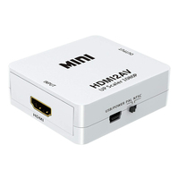 Boîtier convertisseur HDMI vers RCA AV 1080P, entrée Mini HDMI vers adaptateur 3RCA CVBS, commutateur NTSC PAL pour ordinateur portable, PC, HDTV