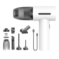 Aspirateur de voiture sans fil portable, super puissant 12000Pa, rechargeable USB, moteur sans balais, aspiration/soufflage intégrés 5 en 1