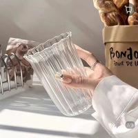 Tasses en verre borosilicate pour boissons froides et chaudes, design vintage simple et élégant, compatibles lave-vaisselle et micro-ondes