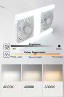 Ventilateur double H-Style avec lumière 180 °   Ventilateur de plafond avec ampoule LED à variateur d'intensité et télécommande, douille rotative E27, pour la maison, le bureau et les entreprises