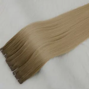 Changshunfa-extensions de cheveux russes remy, tissage de cheveux naturels, trame Invisible PU