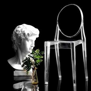 Silla <span class=keywords><strong>de</strong></span> Comedor Moderna <span class=keywords><strong>de</strong></span> Acrílico con Respaldo Redondo, Silla <span class=keywords><strong>de</strong></span> Plástico Transparente/Colorida para Decoración <span class=keywords><strong>de</strong></span> Interiores y Eventos - Product Image 2