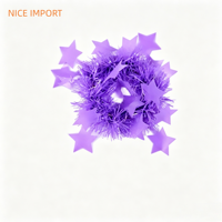 Ensemble de bracelets et colliers fluorescents violets pour fête, avec étoiles et rayures, décorations sur le thème néon pour le cou et les poignets