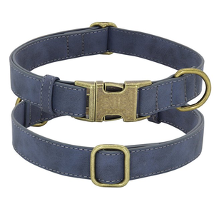 Collier pour chien personnalisé en cuir PU avec boucle serpent, étiquette nominative durable, collier d'identification de créateur pour chiens - Product Image 1
