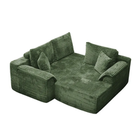 Ensemble de canapés en tissu corduroy en forme de L, personnalisable, pour salon
