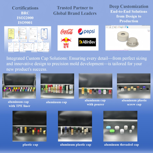 Venta Directa de Fábrica: Tapón de <span class=keywords><strong>Aluminio</strong></span> ROPP Antiderrames para Vino, Tapón de Rosca de <span class=keywords><strong>Aluminio</strong></span> con Revestimiento de PE - Product Image 5