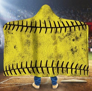 Kunden spezifische Fußball Softball Sports Team Print Soft Fleece Throw Kapuzen decke mit Sherpa-Futter - Product Image 3