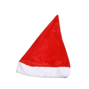 Mode Weihnachts dekoration liefert einfachen Stil High-End Adult Red Weihnachts feier Dress Up Plüsch hut mit Plüsch ball