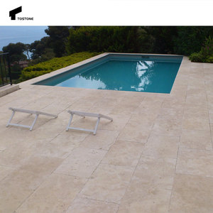 Tostone Top Sales spazzolato naturale travertino <span class=keywords><strong>piscina</strong></span> a goccia con bordo quadrato con bordo quadrato in pietra per Villa decorazione giardino - Product Image 2