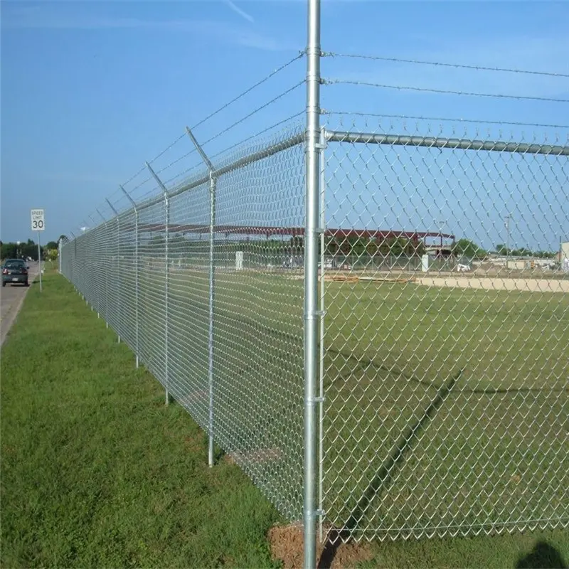 Kuwait Saudi Arabia bidding project Galvanized Chain Link Fence PVC wire mesh fence rust-proof enclosing wall fence