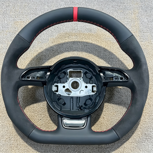 Volant sport en cuir pour <span class=keywords><strong>Audi</strong></span> A7 A3 A4 A5 A6 A8 C6 C7 C8 S3 S4 S5 S6 B8.5 B8 TTRS TTS TT RS3 RS4 RS5 RS6 RS7 Q3 <span class=keywords><strong>Q5</strong></span> Q7 - Product Image 4