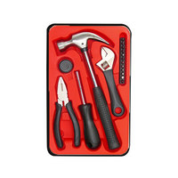Kit d'outils à main pour la maison, marteau à griffes, clé à molette réglable, pinces combinées, jeu de tournevis, boîte de rangement, outils à main portables pour le bricolage
