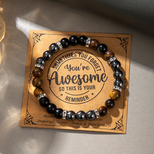 Nouveau Offre Spéciale Hommes Bracelet Noir Onyx Bracelet Stomping Corde Perle Chaîne Triple Gardien Bracelet Lapis Lazuli Pierre Naturelle Br - Product Image 4