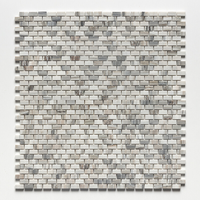 Mosaïque murale intérieure en marbre blanc de Carrare, finition polie, motif cannage moderne, épaisseur 8 mm, pour chambres d'hôtel et villas