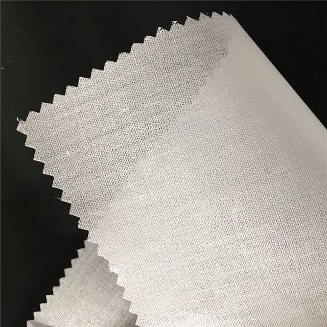 HDPE Coating 100% Cotton Interlining Fusible Lining on Shirt Collar Woven Interlining for Collar
