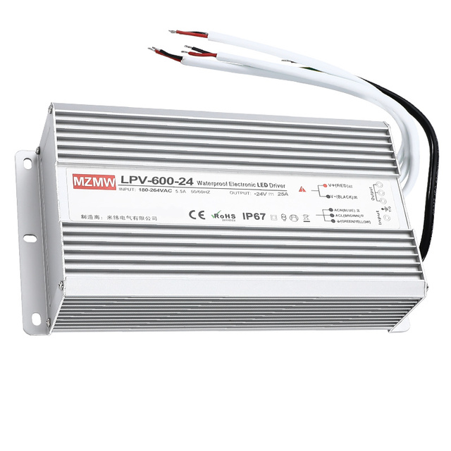 IP67 Constant Voltage Waterproof LED Driver 600W 24V AC to DC Switching Power Supply for Outdoor LED Lighting