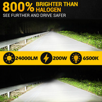 Phares LED automobiles super lumineux 200W PL100 H1 9006 12V universels H4 H13 24000LM OEM Plug & Play X5