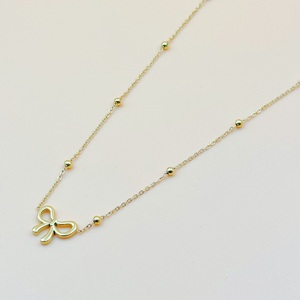 Pendentif Ins en acier inoxydable plaqué or 18 carats Collier nœud papillon Bracelet de chaîne de mode classique avec placage pour femmes - Product Image 6