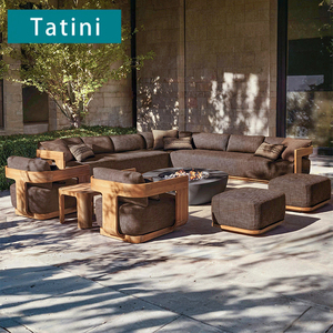 Haut de gamme en plein air teck loisirs canapé cour Villa ensemble tous temps hôtel jardin en bois imperméable et crème solaire meubles - Product Image 1