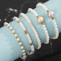 Bracelet de perles baroques irrégulières en eau douce, design original élégant français, bracelet entièrement en perles, bijoux de chaîne pour la main
