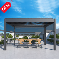 Pergola rétractable en aluminium imperméable pour l'extérieur avec toit ouvrant à lamelles en PVC, gazebo pare-soleil pour jardin