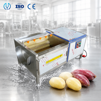Automatische 800/1000-type aardappelwas- en schilmachine, zware borstelrolschiller, hoogrendements cassave schil- en wasmachine