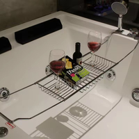 Étagère de rangement réglable antirouille pour salle de bain, organiseur de douche, support de tablette pour baignoire, plateau de douche pour spa