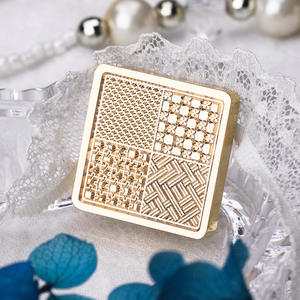 Sello de cera de cuatro cuadrículas de la serie Grid, cabezal de latón macizo con grabado decorativo - Product Image 5