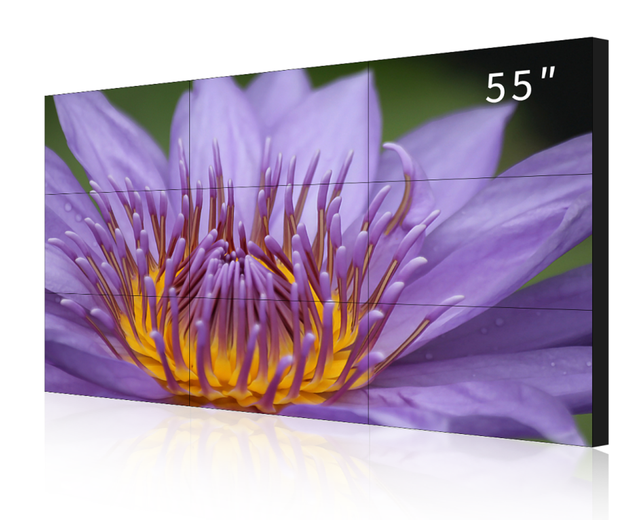 55-Inch Ultra-Narrow 0.88 Bezel 4K HD LCD Video Wall Wall Mounted for Shopping Malls