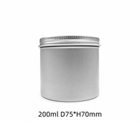 Boîtes en aluminium cylindriques de 200 ml pour l'emballage de graines de melon, de noix, de bonbons et de chocolat, 75x70 mm