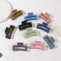 Pince à cheveux carrée en plastique de 8,5 cm, finition mate élégante, faite à la main, pour demi-queue de cheval, accessoires capillaires, modèle requin, best-seller