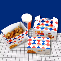 Boîte à poulet frit personnalisée imprimée, emballage alimentaire de qualité supérieure pour la restauration rapide, boîte en papier à emporter pour restaurant et livraison