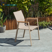 Chaise de salle à manger d'extérieur minimaliste en tissu Teslin, légère, empilable, imperméable, séchage rapide, écologique, entièrement en aluminium