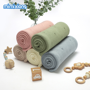 Coperte per Neonati MIMIXIONG Super Morbide Personalizzate in <span class=keywords><strong>Cotone</strong></span> Tinta Unita con Motivi Intagliati, Traspiranti e Avvolgenti - Product Image 2