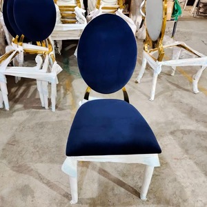 Venta al por mayor barato de metal de oro eventos Hotel banquete Silla DE BODA respaldo redondo sillas apilables - Product Image 4