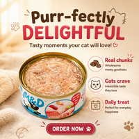 Nourriture humide pour chats MAIDOU de haute qualité, en conserve, 85 g, riche en protéines, collations nutritives pour animaux de compagnie, vente en gros